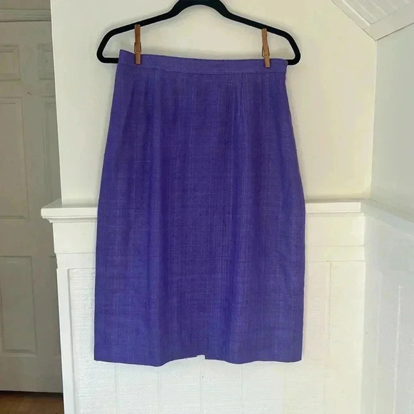Vintage Union Made Purple Lined 100% Silk Pencil Skirt size 10 Natural fibers - Picture 1 of 12